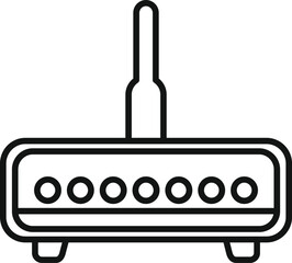 Poster - Simple line icon representing a wireless router providing internet connection for a home office