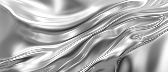 Wall Mural - a wave on silver foil's surface, liquid in black and white, against a backdrop of unyielding black and white