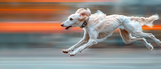 Wall Mural -   a dog jumping, paws raised and positioned on hind legs