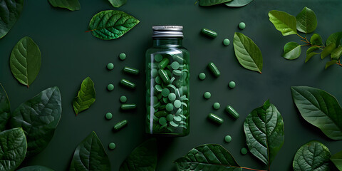 Wall Mural - Capsules and tablets in a jar