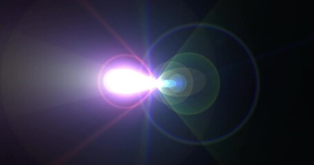 Leinwandbilder - Light, transition moving of flare, dark and bokeh in galaxy, energy and speed of abstract and star. Night, particles and glitter with glow, neon and wallpaper of spark in cosmos, universe or isolated