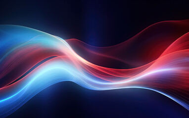Aufkleber - Vibrant abstract blue and red waveform with fluid motion and colorful gradients.