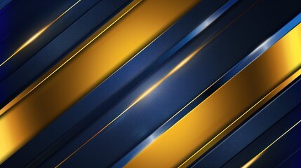 Wall Mural - Abstract blue and gold stripes background with metallic gradients.