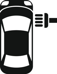 Poster - black silhouette icon of a car getting an exhaust emission test