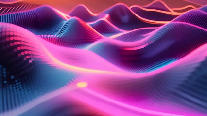 Poster - Abstract wavy waves creating a dynamic and intricate pattern in this digital artwork, Experiment with perspective and depth to create a sense of infinity within digital waves