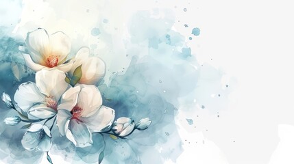 Wall Mural - Elegant flower with watercolor style for background and invitation wedding card. AI generated