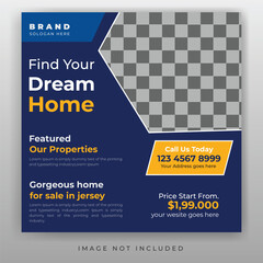 Wall Mural - Real estate house sale social media post template