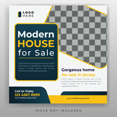 Wall Mural - Real estate house property Instagram post or social media banner template