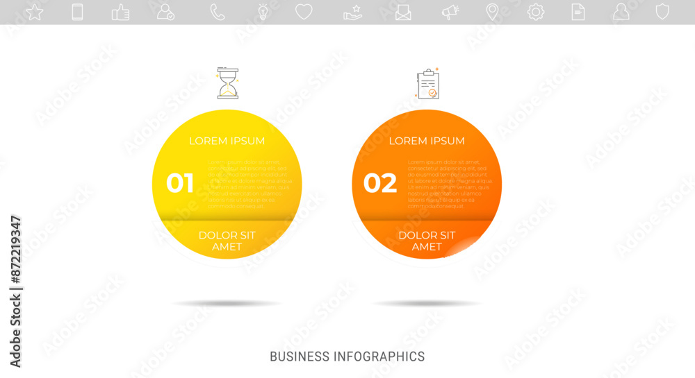 vector infographic timeline template with vertical... Business vector infographic design template. Circle timeline with icons ...