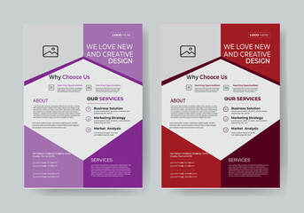 corporate  flyer template 2 coloer design