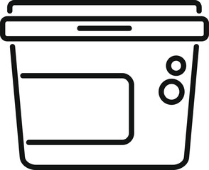 Poster - simple line icon of a generic plastic container for butter, yogurt or other food, ideal for web or a
