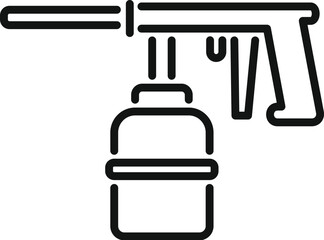 Poster - professional spray gun connected to a tank, ideal for painting, coating, and various industrial appl