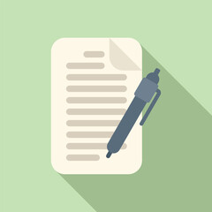 Poster - pen is lying on a paper, suggesting the concept of writing and taking notes
