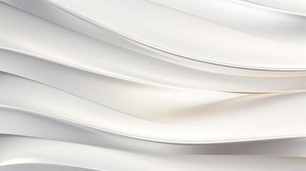 Fototapete - Abstract white wavy background with streaks of gold color. Textured backdrop. Elegant white modern architecture art.