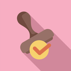 Poster - rubber stamp leaving approved check mark sign, concept of validation or agreement