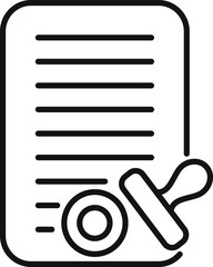 Poster - notary public is approving a document by placing a stamp on it