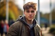 © Stocknterias - Portrait of handsome young man in urban background. Men's beauty, fashion.