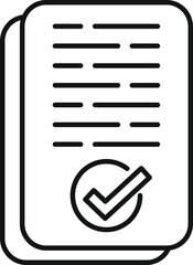 Poster - simple icon of a signed contract with a check mark confirming a successful business deal