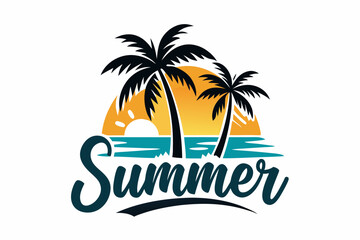 Sticker - Brush lettering composition of Summer Vacation