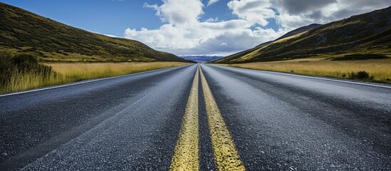 Sticker - Asphalt Road Leading Through Hills