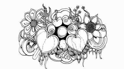 Wall Mural - Adult colouring book page	
