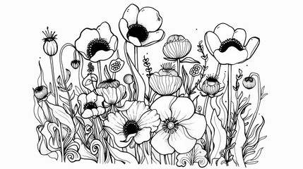 Wall Mural - Adult colouring book page	
