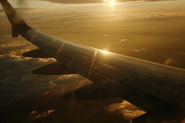 Wall Mural - Sunset Flight Above the Clouds