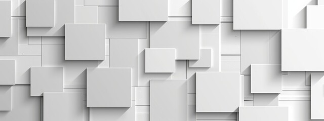 Poster - White background with simple geometric shapes in the style of light gray and silver Generative AI