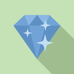 Poster - Big shining diamond icon. Flat illustration of big shining diamond icon for web design
