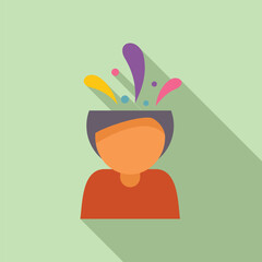 Poster - person experiencing a burst of creativity and inspiration, symbolized by colorful splashes