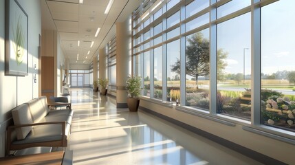 Wall Mural - state-of-the-art hospital with energy-efficient windows that contribute to a healing environment by 