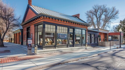 Wall Mural - small town museum with custom-designed energy-efficient windows that protect historic artifacts from