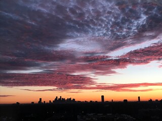 Purple Sunrise over Downtown Houston