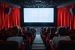 © alphaspirit - Audience watching blank screen in a dark movie theater