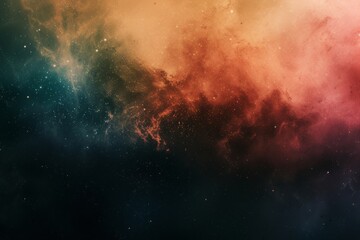 Poster - a space with a colorful background, grainy gradient background portraying the transition from the inky black of deep space to the pastel hues of a nebula