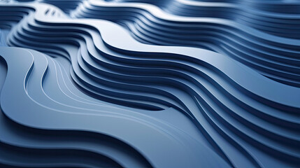 Three dimensional render of blue wavy pattern