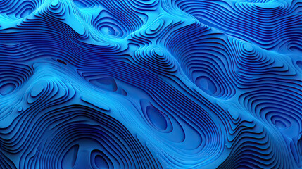 Three dimensional render of blue wavy pattern