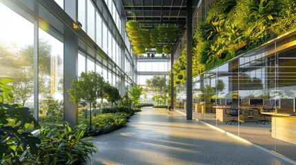 Wall Mural - green-certified office building with dynamic energy-efficient windows that adjust their opacity base