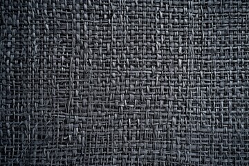 Aufkleber - a close up of a black and white woven fabric, The intricate cross-hatch pattern of a charcoal fabric weave, with each thread detailing clearly visible