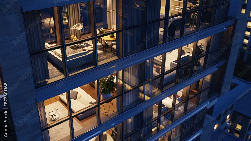 high-end residential building with smart energy-efficient windows that ...