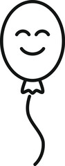 Poster - Simple line art illustration of a happy balloon floating with a big smile, perfect for party and celebration designs