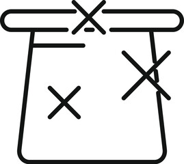 Poster - Line icon representing a closed down shop, bankrupt business with crosses
