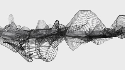Poster - Magical video animation with particle wave object in slow motion, 4096x2304 loop 4K