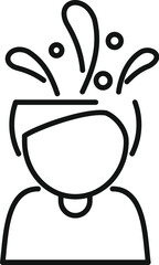 Poster - simple line icon of a man having a creative idea or light bulb moment