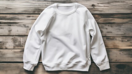 White sweatshirt isolated on a white background. Front view. Casual wear for men and women. Basic clothing for everyday wear. Sweatshirt mockup for print, embroidery, branding, or advertising design.