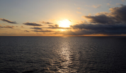 Wall Mural - Tropical sunset paints Caribbean Sea