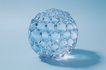 Fototapete - complex spherical network representing molecular connections in science, with a focus on modern and 