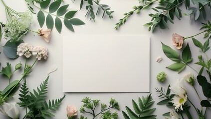 Sticker - Floral Frame with Blank Card