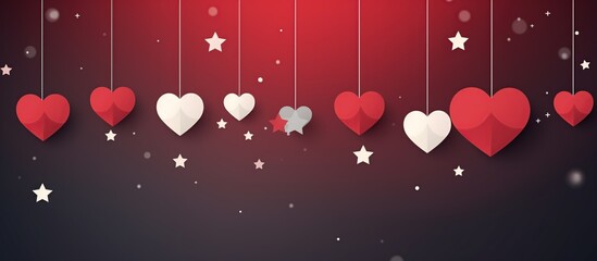 Sticker - Romantic Valentine's Day Background with Hearts and Stars