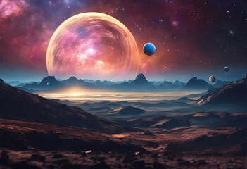 fantasy astronomical image with planets